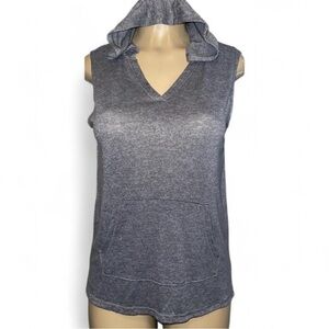 Danskin Now Women’s Active Sleeveless Hoodie Heather Gray Small